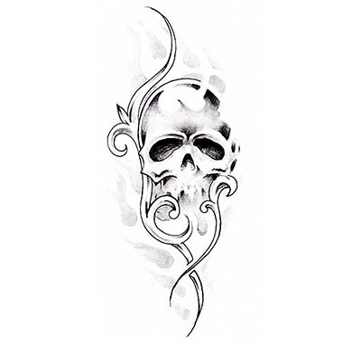 Gothic Skull tribal Design Water Transfer Temporary Tattoo(fake Tattoo) Stickers NO.11255